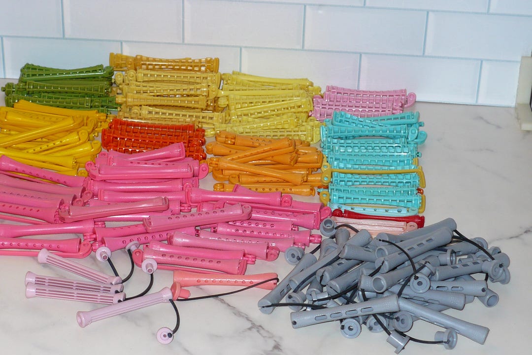 Lot of 148 Vintage Assorted PERM RODS Swing Arm Spin Curlers Toni ...
