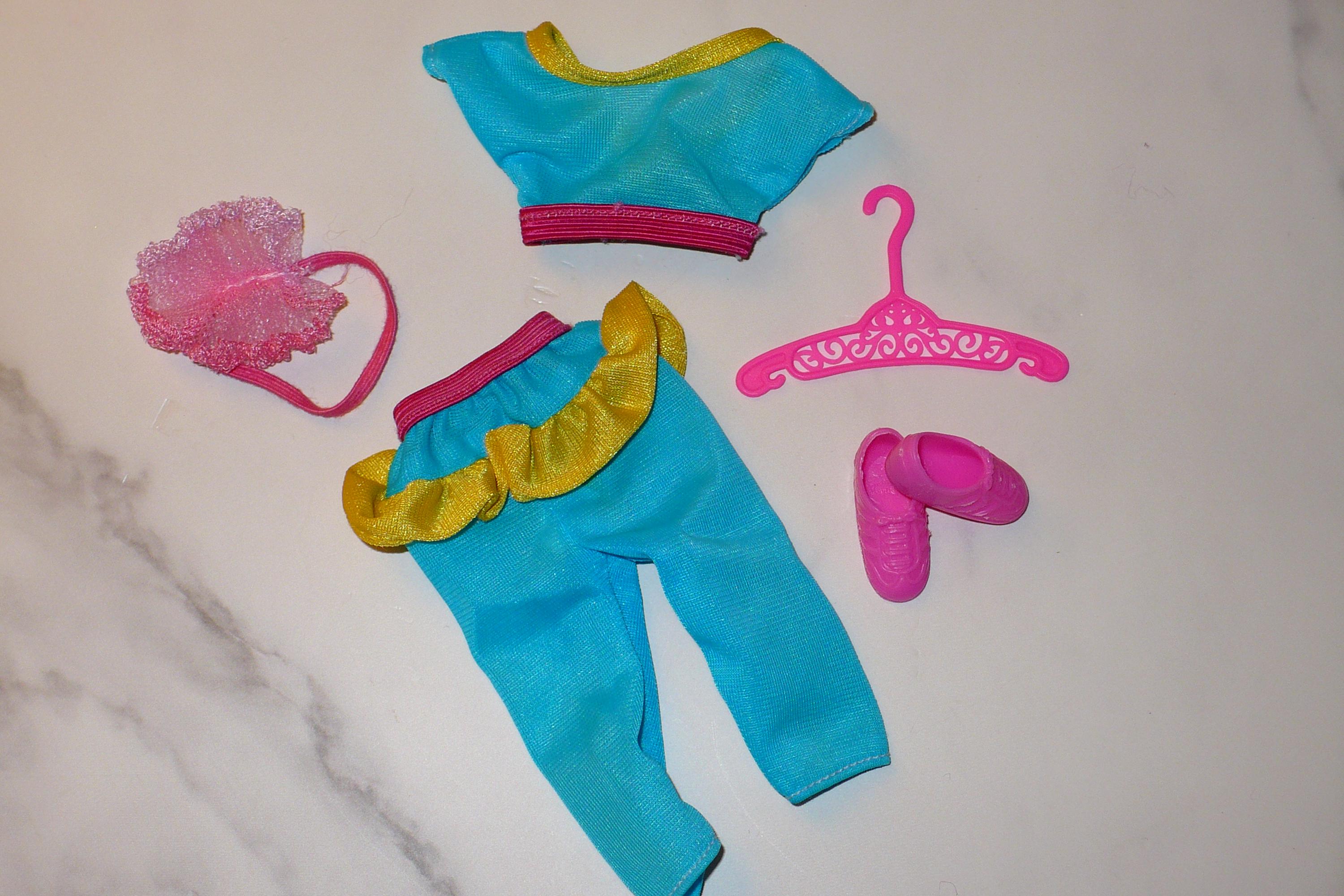 Mattel Barbie Doll Clothing ~ Lot 1980's Tricot Clothes Outfit "Girls Just Wanna Have Fun!" Cool Clothes ~ Shoes and Hanger 6pc