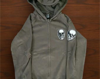 Vinatge embroidery skull cotton hoodie with NUNBER (N)ine tag