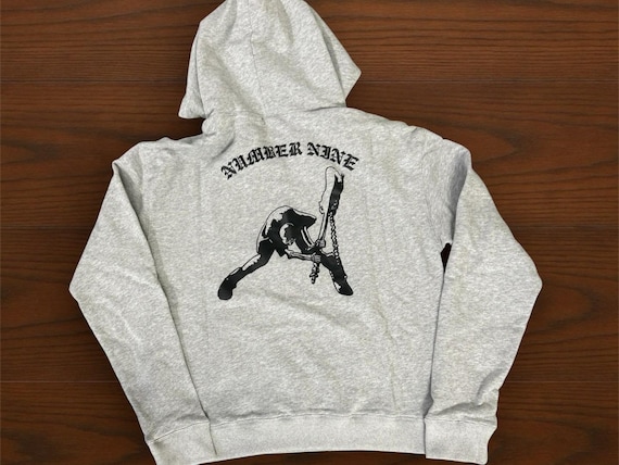 Number Nine “the Clash Double Skull Hoodie” Vintage Cotton Hoodie