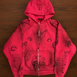 トップス Opium Archive Blood Print Zip Hoodie Y2K Opium Archive Blood Print Zip Hoodie Y2K - メルカリ