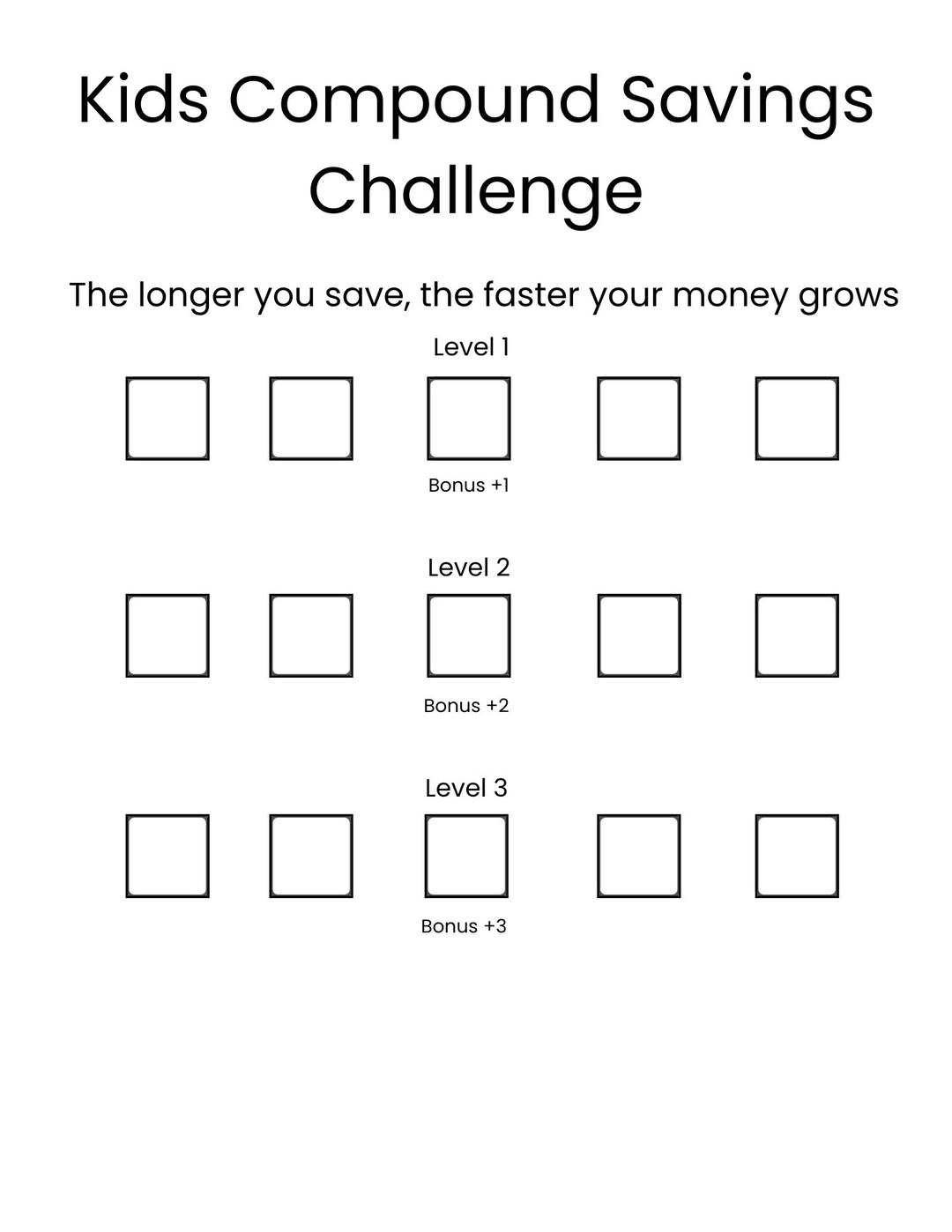 Kids Savings Challenge Printable – Build Money Habits | Financial ...