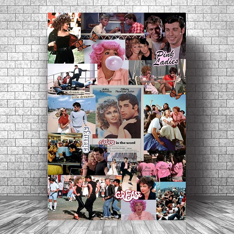 Greace Stuff Grease Movie Poster, Wall Decor, Vintage Art Poster, Canvas Prints ...