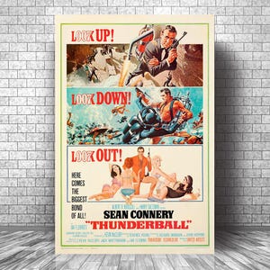 Thunderball Movie Poster, Wall Decor, Vintage Art Poster, Canvas Prints, Personalised Gifts