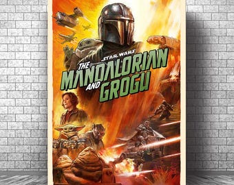 The Mandalorian And Grogu Movie Poster, Wanddekor, Vintage Kunst Poster, Leinwanddrucke, personalisierte Geschenke