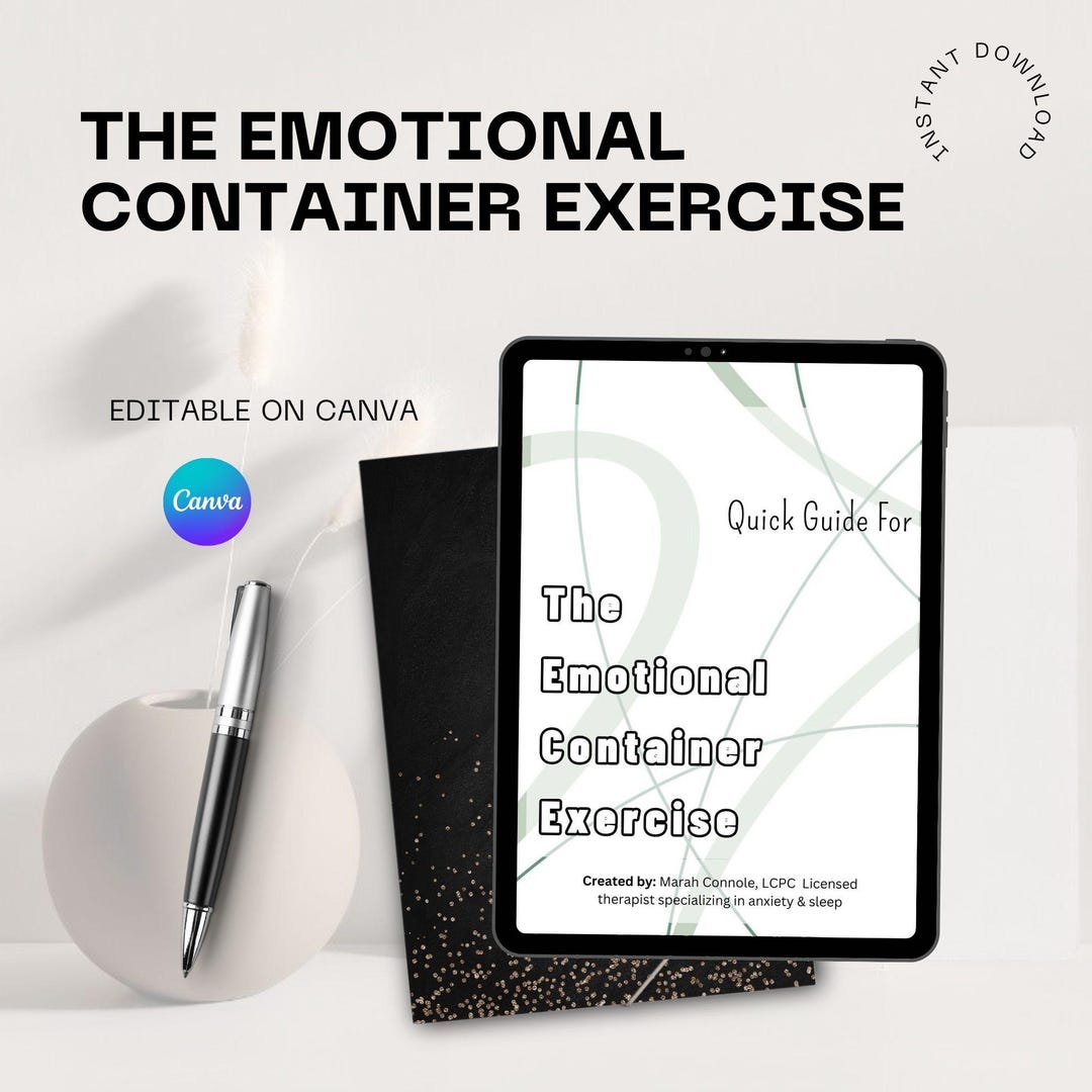 Container Exercise Grounding Emotional Container Exercise | Trauma-informed Grounding Tool ...