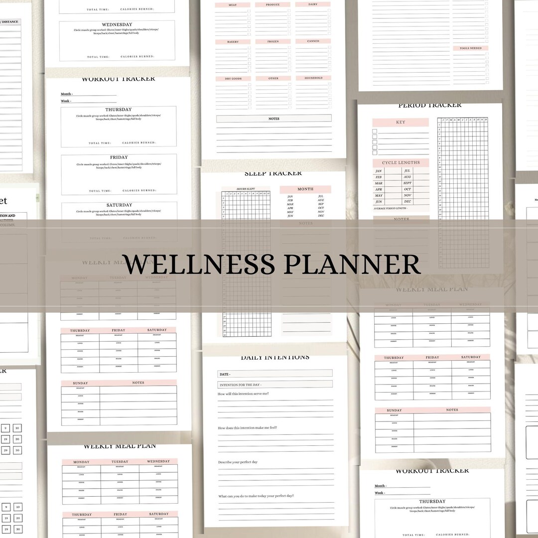 Wellness Planner Printable | Holistic Self Care, Mental Health & Daily ...