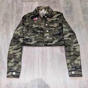 Girls Age 9 Camo Cropped Lacey Cat Jacket