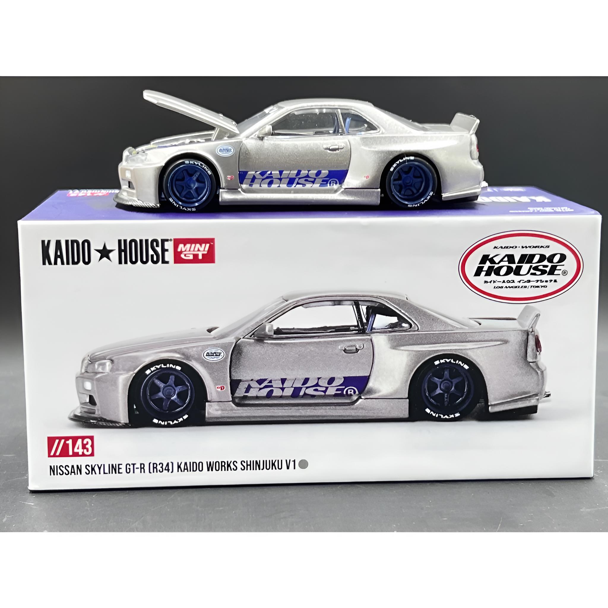 Kaido House X Mini GT Nissan Skyline GT-R R34 Kaido Works 1:64