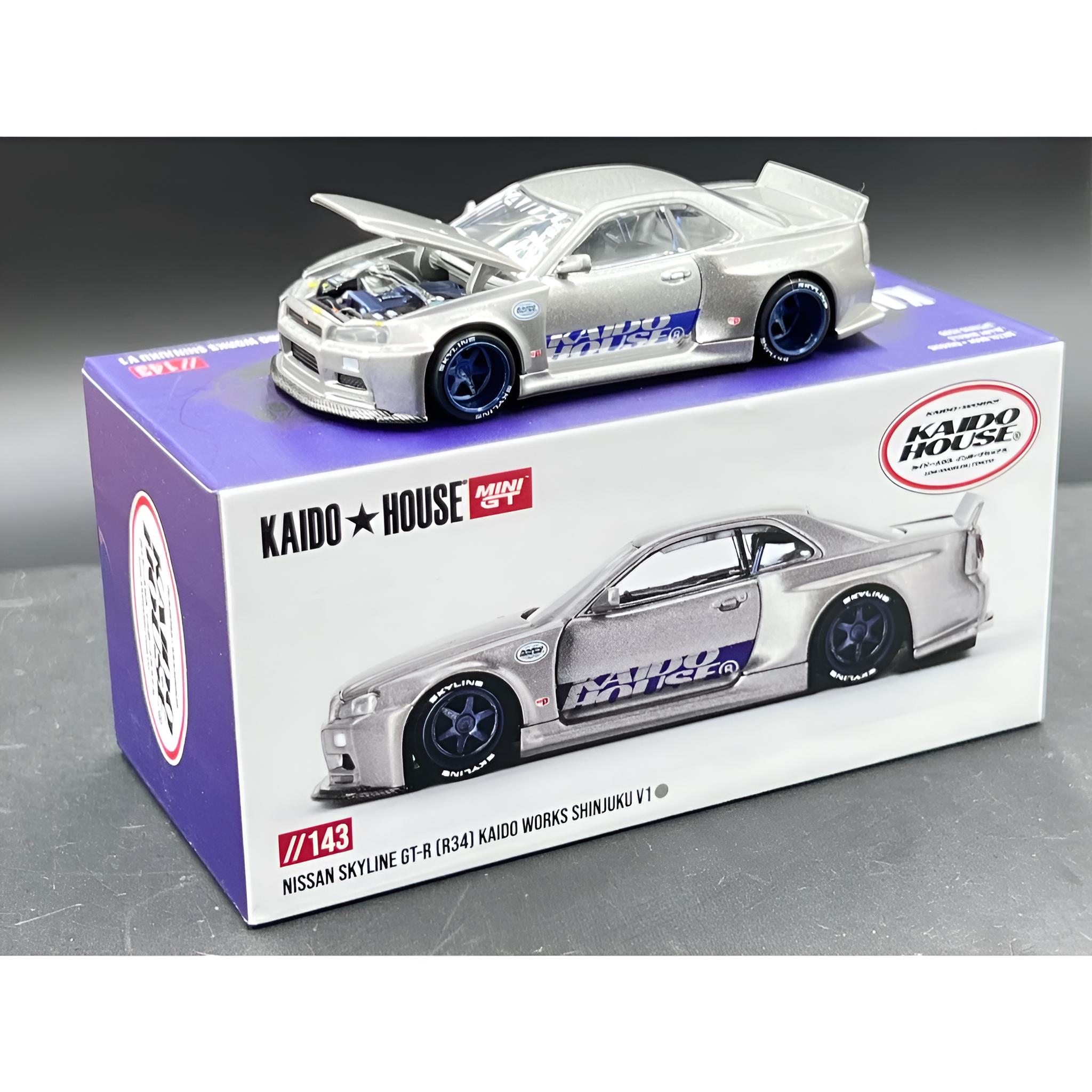 Kaido House X Mini GT Nissan Skyline GT-R R34 Kaido Works 1:64
