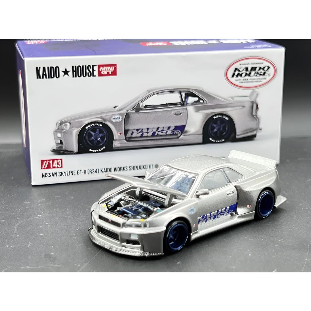 Kaido House X Mini GT Nissan Skyline GT-R R34 Kaido Works 1:64