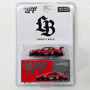 Mini-GT issan Pfund-ER34 Super Silhouette Skyline Rot Schwarz Limitierte Edition 1:64 Diecast Model Car