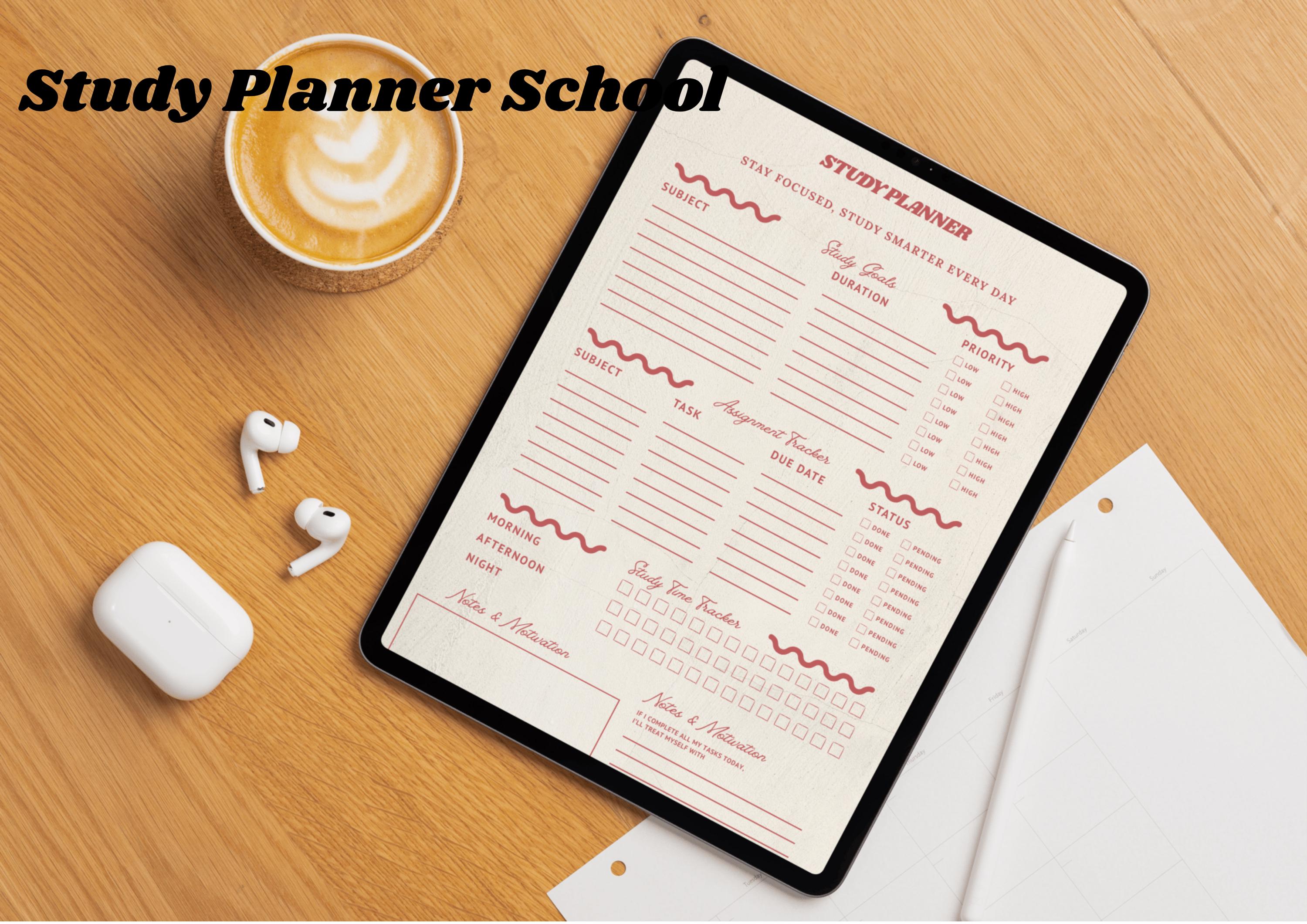 Study Planner School Printable | Student Homework Organizer ...