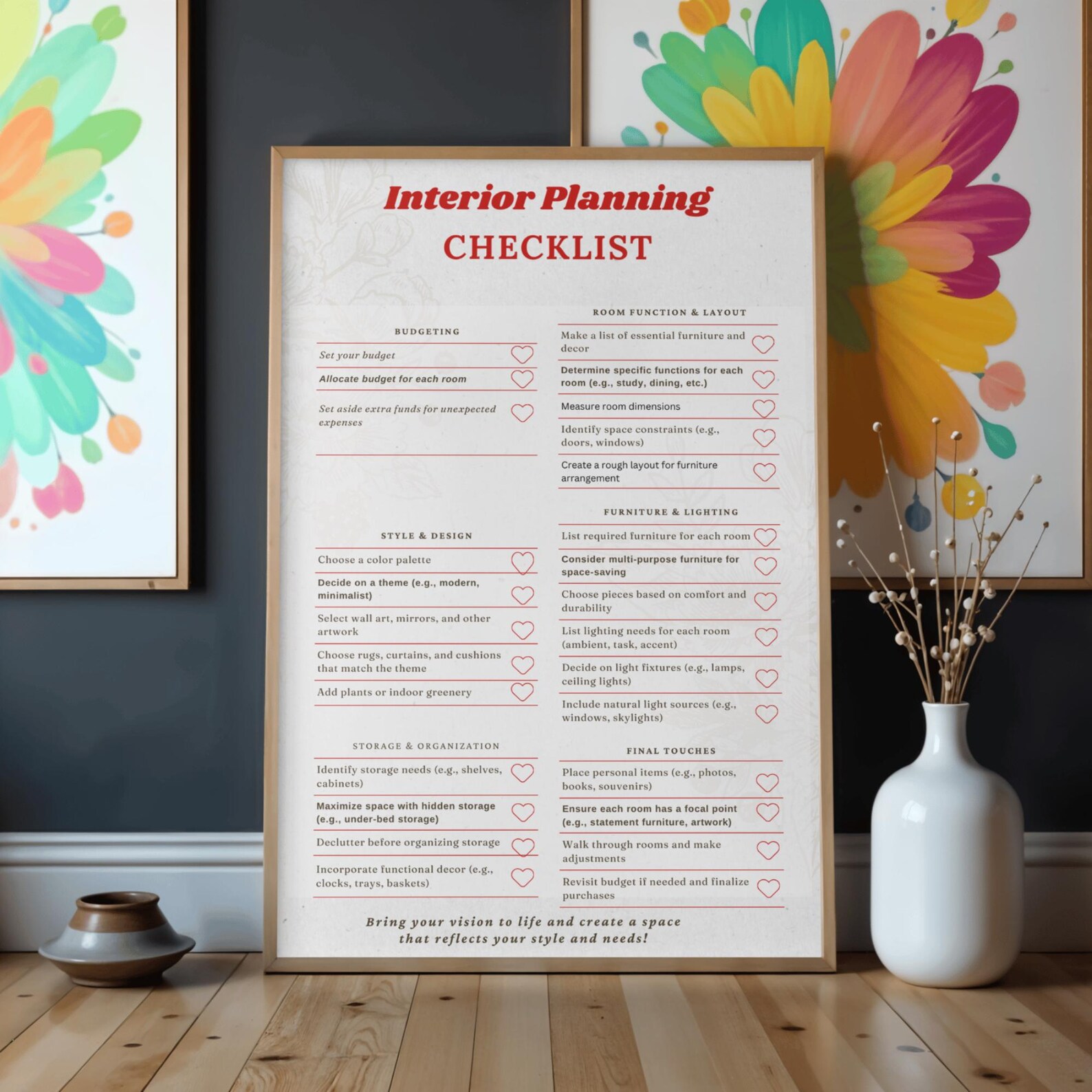 Interior Planning Checklist | Room by Room Home Planner | New House ...