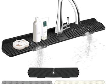 Foldable Self-Draining Faucet Splash Guard Mat