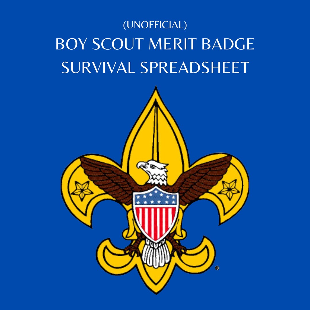 Unofficial Boy Scout Merit Badge Survival Spreadsheet - Etsy