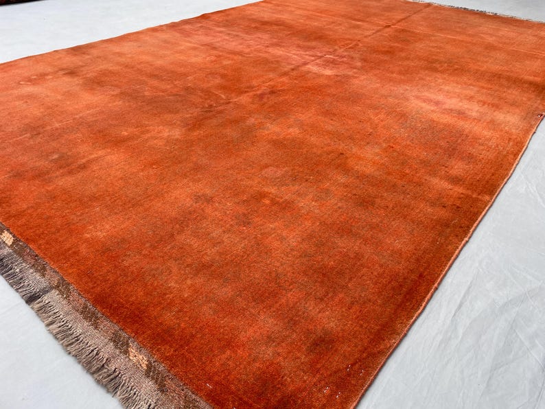 6x10 Ft Antique Muted Wool Area Rug, Afghan Handmade Nomadic Orange ...