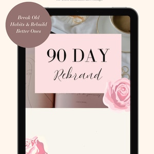 Planner di rebranding di 90 giorni / Creazione di abitudini e reset della mentalità (download digitale)