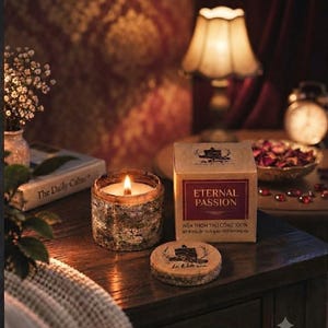 Eternal Passion - Romantic Botanical Scented Candle | Sustainable Cinnamon Bark & Wood Wick | Le Rustique