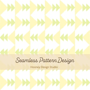 Yellow Geometric Triangles Seamless Pattern, Hand-Drawn Fabric Design (Digital Download)
