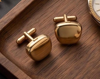 Rare Austria Locket Cufflinks | Hinged Secret Compartment | Gold Tone Keepsake | 1950s–60s Vintage Men’s Jewelry