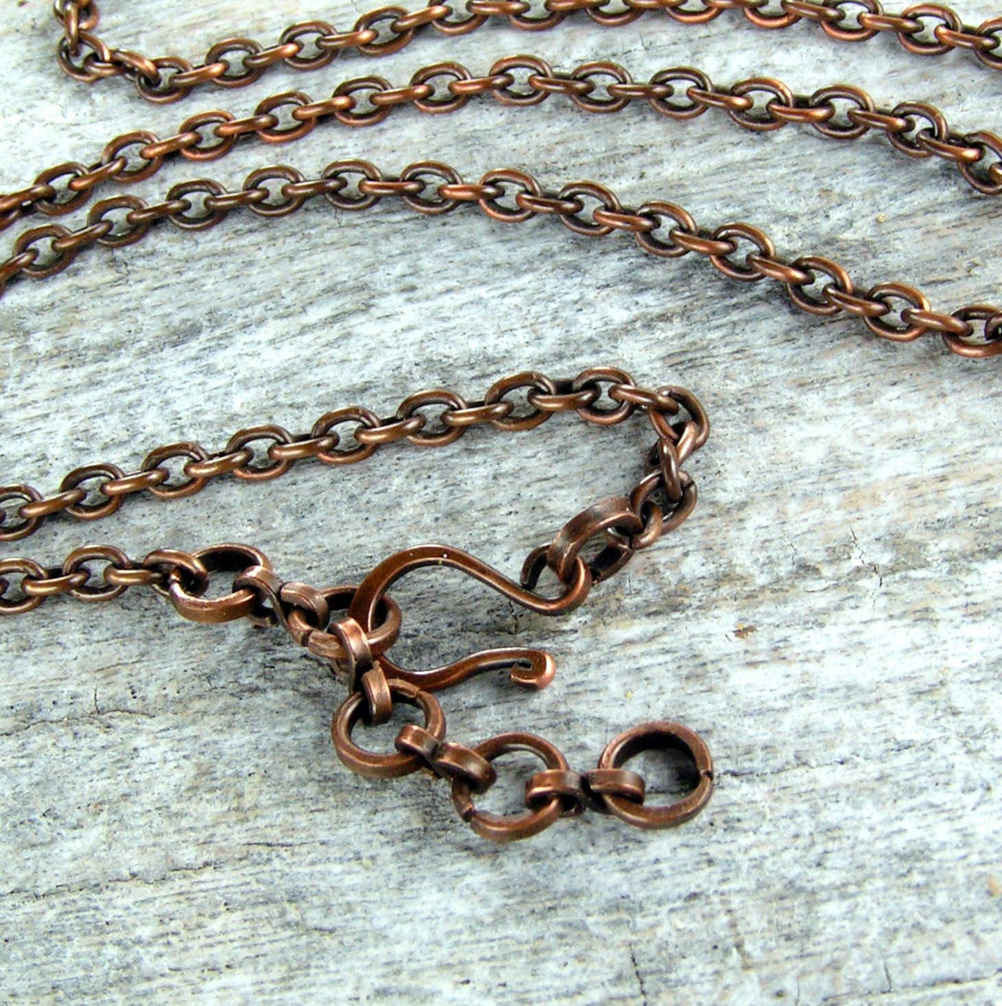 20 Inch Length Solid Copper Chain CN715G - 5/16 of an inch wide