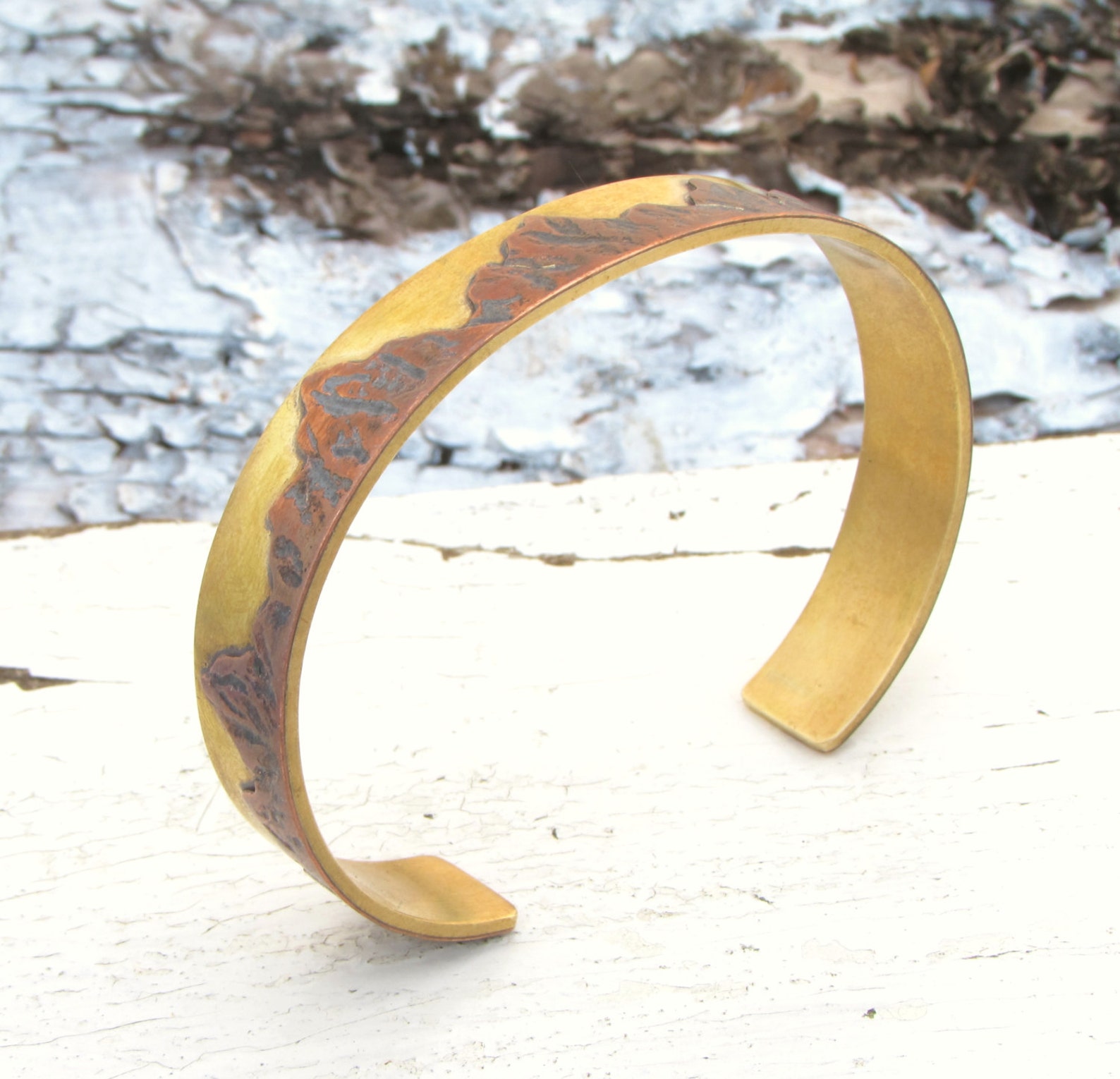 Tiger Mountain Bracelet - Braid Muntz Metal Bangle w/Hook Clasp