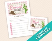 Cowgirl Bunco Theme Scorecard and Table Marker Set