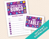 Halloween Candy Bunco Theme Scorecard and Table Marker Set
