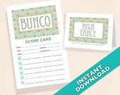Pineapple Bunco Theme Scorecard and Table Marker Set