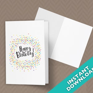 Printable Happy Birthday Confetti Card Get All 3 Sizes - Etsy
