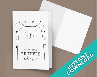Printable Sympathy Card: Cat Design, Three Sizes (Digital Download)