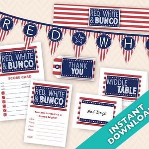 July Fourth Bunco Set - Deluxe printable 4th of July Bunco