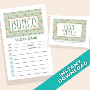 Pineapple Bunco Theme Scorecard and Table Marker Set image 1