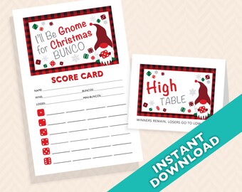 I'll be Gnome for Christmas Bunco