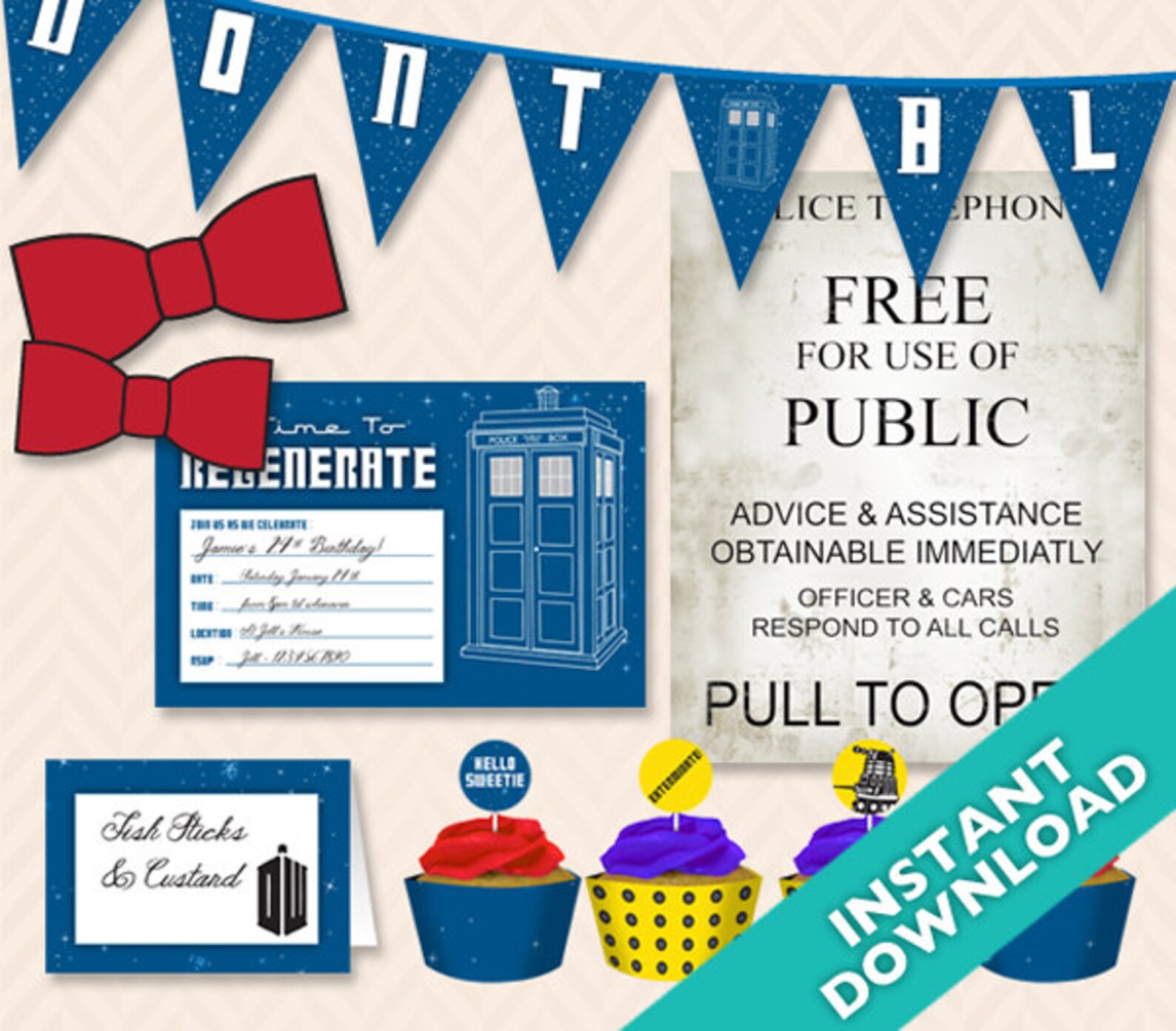 Doctor Who Printable Party Set | Etsy