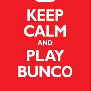 Keep Calm and Play Bunco Theme Scorecard and Table Marker Set image 4