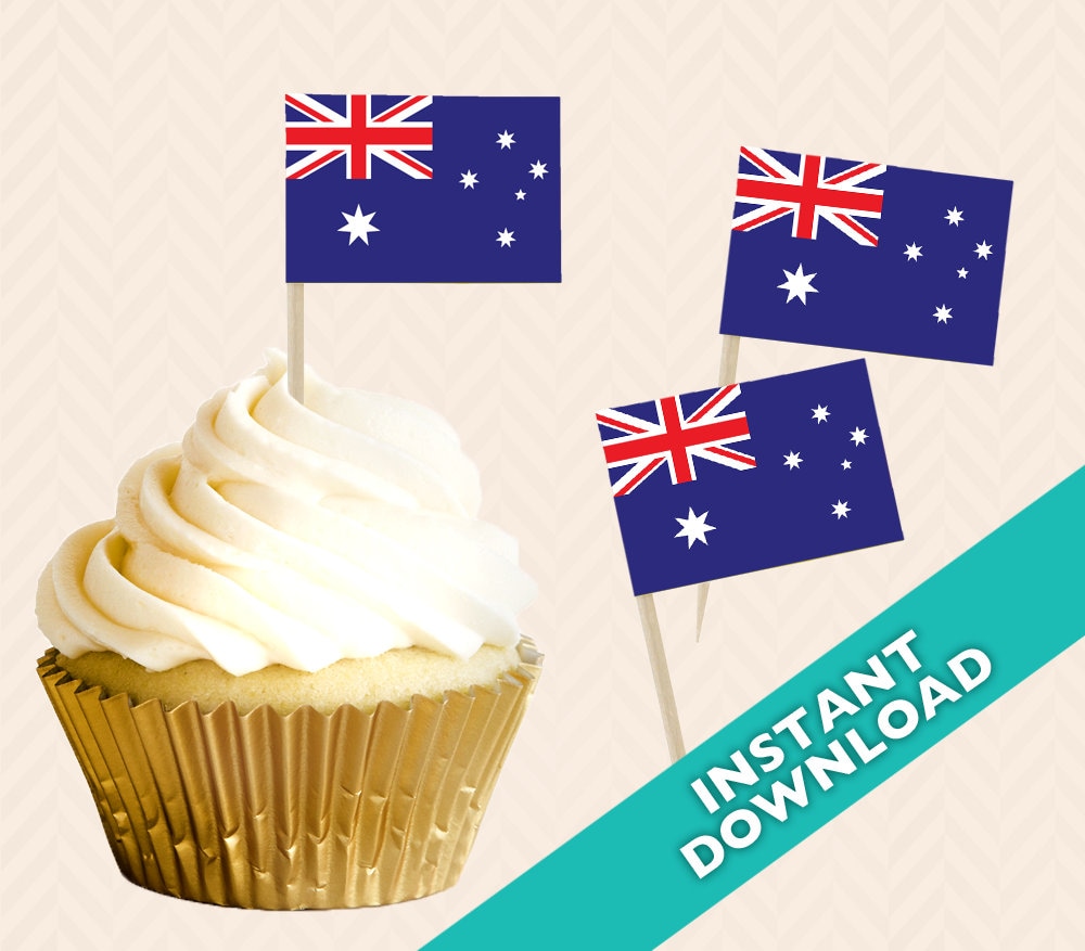 Australia Flag Toothpick Party Decoration Australian Party | Etsy