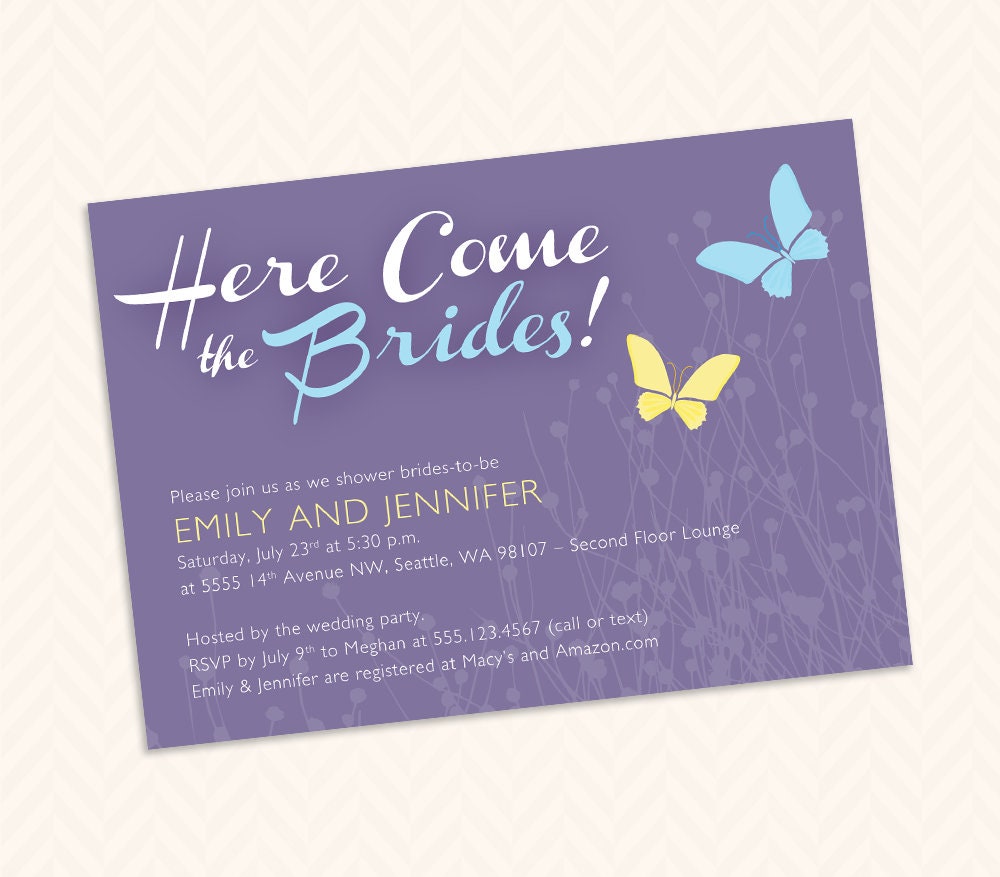 Lesbian Bridal Shower Invitation Design LGBTQ Wedding Two | Etsy