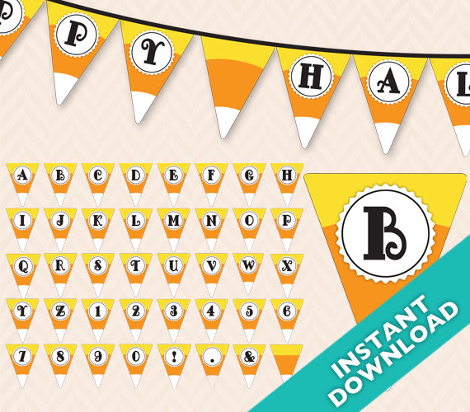 Printable Candy Corn Party Banner ... Use Again and Again for | Etsy