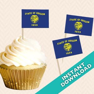 Oregon State Flag Cupcake Topper