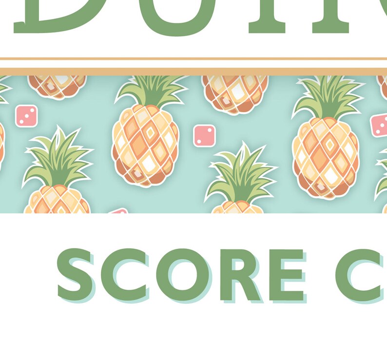 Pineapple Bunco Theme Scorecard and Table Marker Set image 4