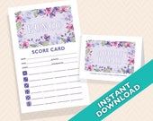 Orchid Bunco Theme Scorecard and Table Marker Set