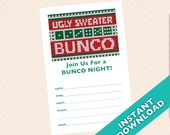 Ugly Sweater Bunco Theme Scorecard and Table Marker Set