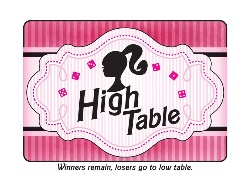 Hot Pink Doll Bunco Theme Scorecard and Table Marker Set image 4