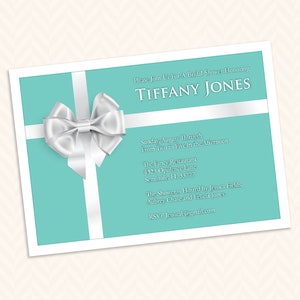 Blue Jewelry Box Wedding Shower Invitation Design - Printable Bridal Shower Invitation Design