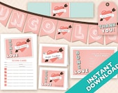 Valentine's Day Bunco Party Decoration Set - Valentine Theme (a.k.a. Bunko, score card, score sheet)