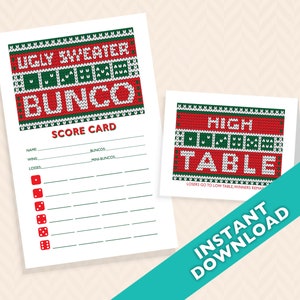 Ugly Sweater Christmas Bunco Set Ugly Holiday Sweater Bunko image 1