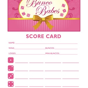 Bunco Babes Theme Scorecard and Table Marker Set image 3