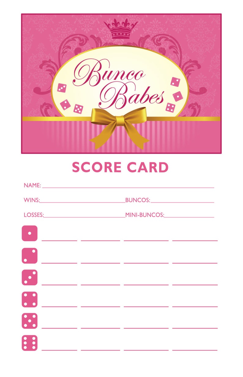 Bunco Babes Theme Scorecard and Table Marker Set image 3